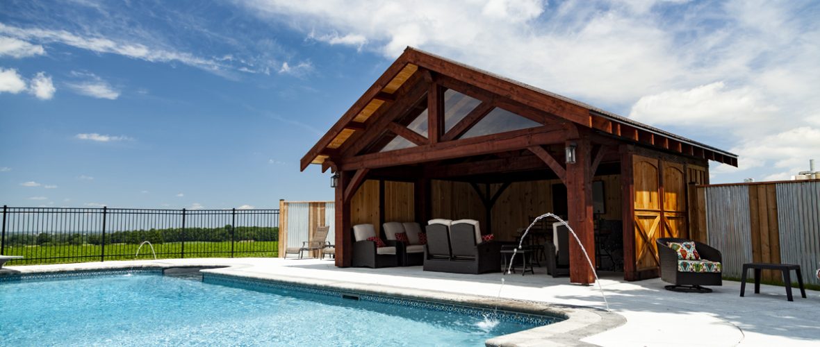 timber frame pool house